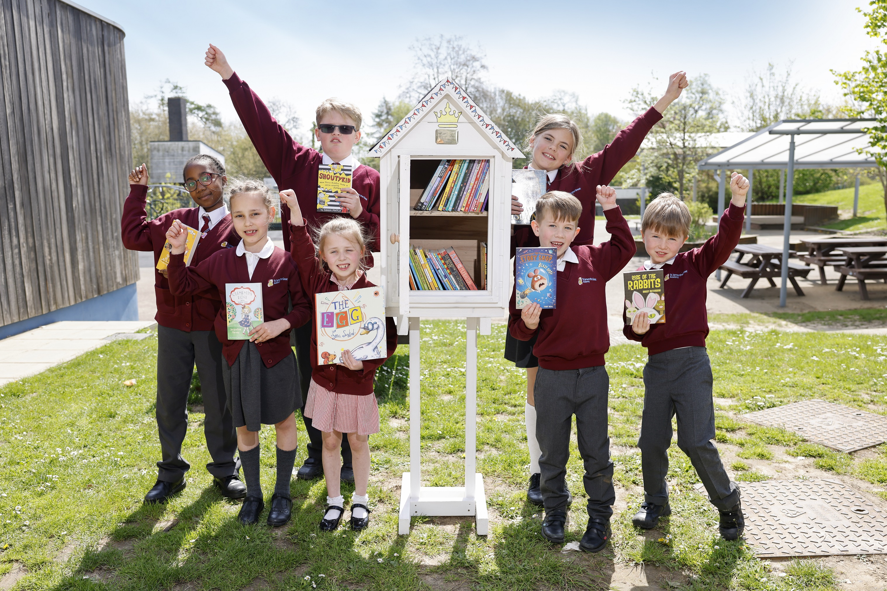 St James the Great School book hut donation 1