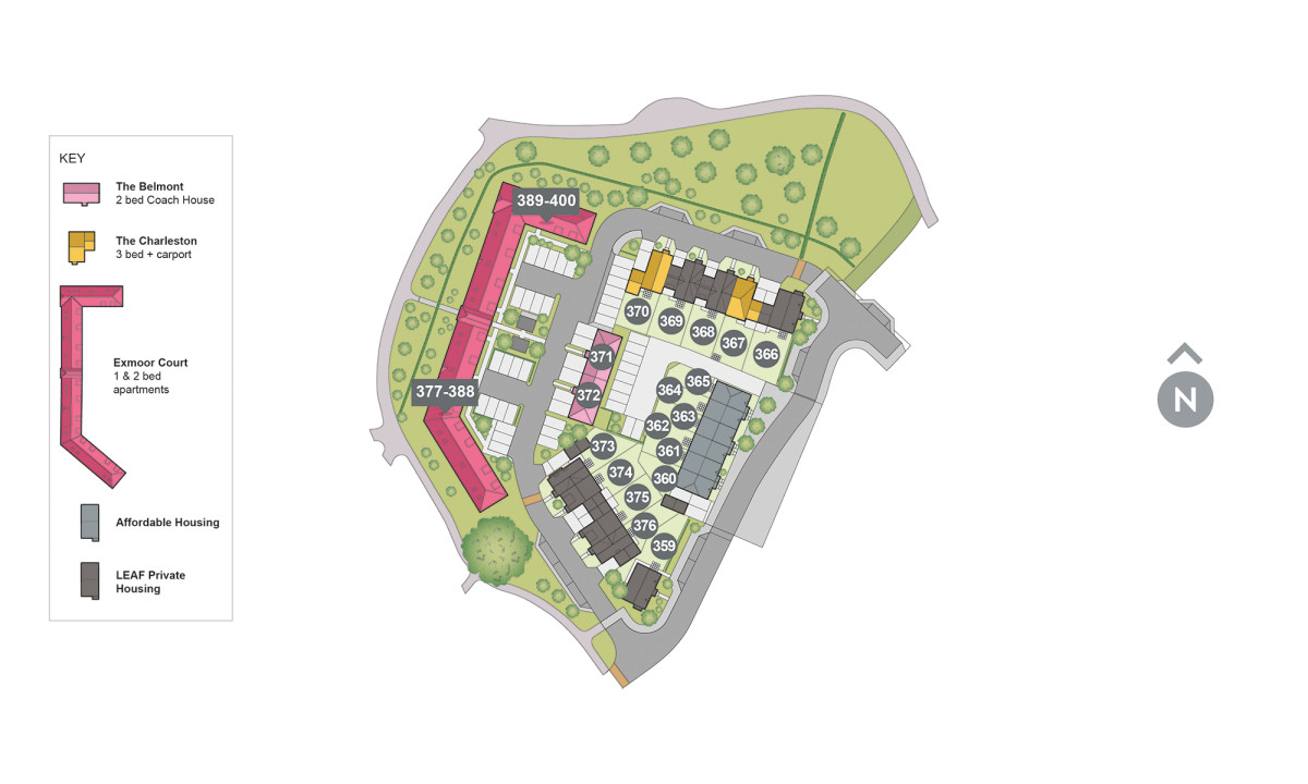 Fontwell Meadows Site Plan Phase 3 Plots 359 376 Exmoor Court v3