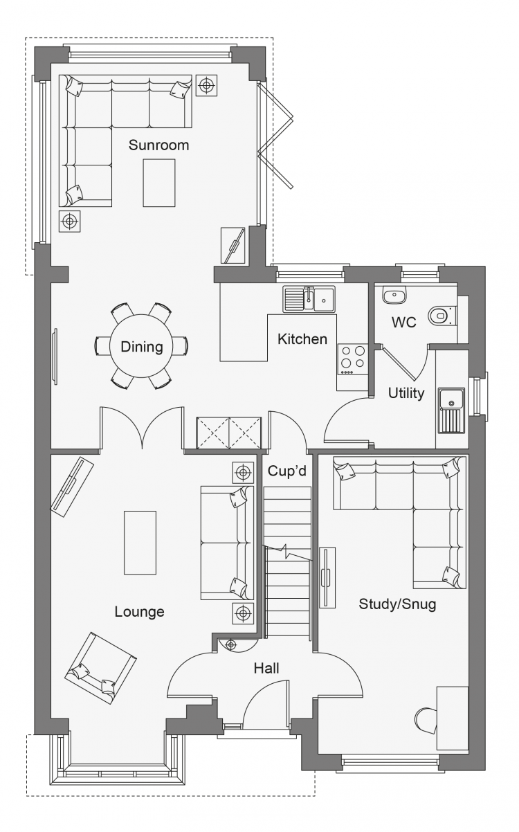The Maple 21 GOR sunroom+garage conv A29 ground floor GLENAFABA RISE